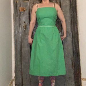 Small Medium Vintage 60s 70s sleeveless criss cross  spaghetti strap fit and fla
